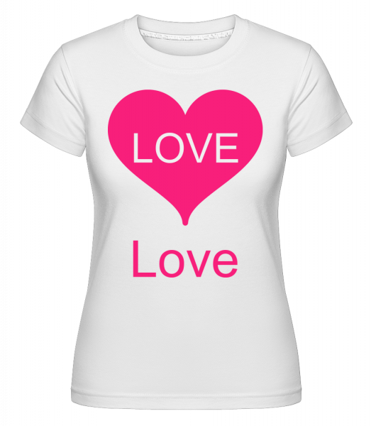 Love Heart -  Shirtinator tričko pre dámy - Biela - Predné