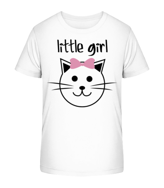 Little Girl - Cat - Detské bio tričko Stanley Stella - Biela - Predné