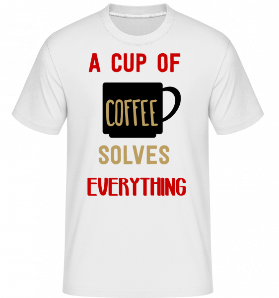 Šálka ​​kávy -  Shirtinator tričko pre pánov - Biela - Predné