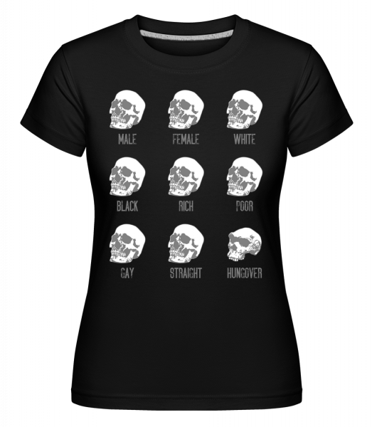 opicu Skull -  Shirtinator tričko pre dámy - Čierna - Predné