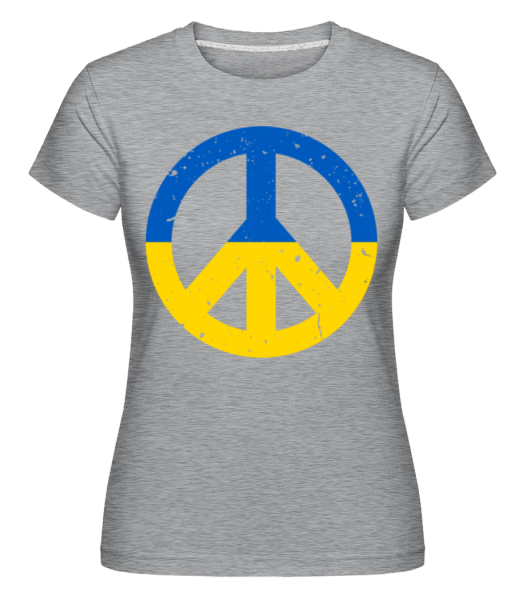 Mier symbol Ukrajina -  Shirtinator tričko pre dámy - Melírovo šedá - Predné