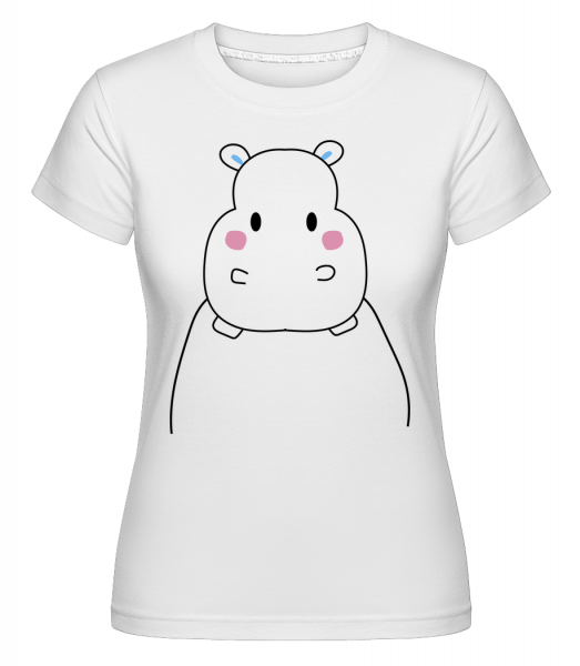 Cute Hippopotamus -  Shirtinator tričko pre dámy - Biela - Predné