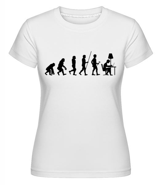 Evolution administratívnych pracovníkov -  Shirtinator tričko pre dámy - Biela - Predné