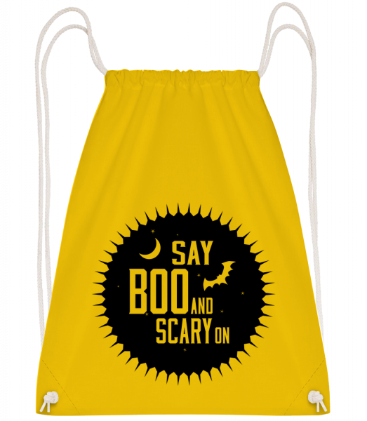Say Boo And Scary On - Drawstring batoh so šnúrkami - Žltá - Predné