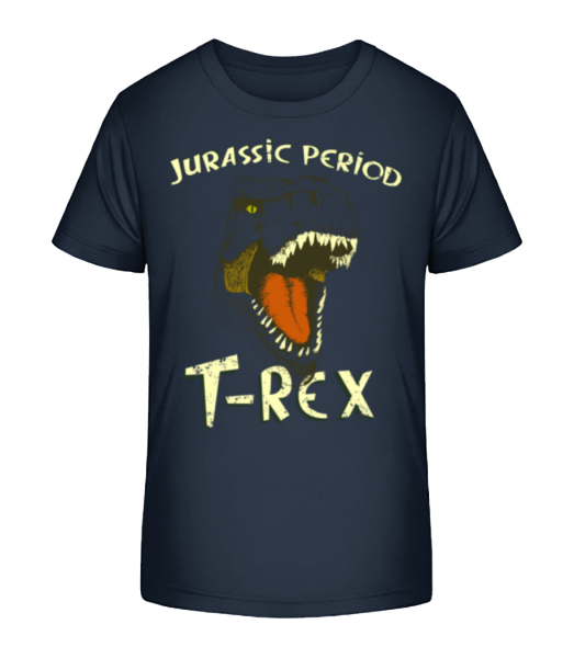T-Rex Logo - Detské bio tričko Stanley Stella - Namornícka modrá - Predné