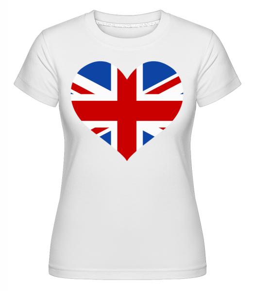 Heartshaped British Flag -  Shirtinator tričko pre dámy - Biela - Predné