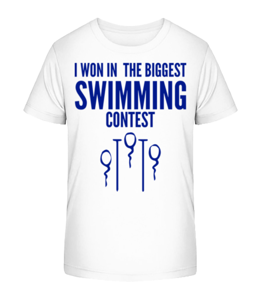 Plavecké súťaže spermie - Detské bio tričko Stanley Stella - Biela - Predné