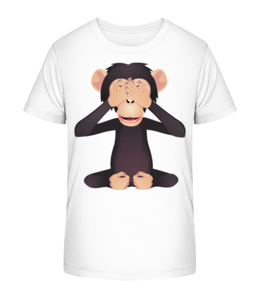 blind Monkey - Detské bio tričko Stanley Stella - Biela - Predné