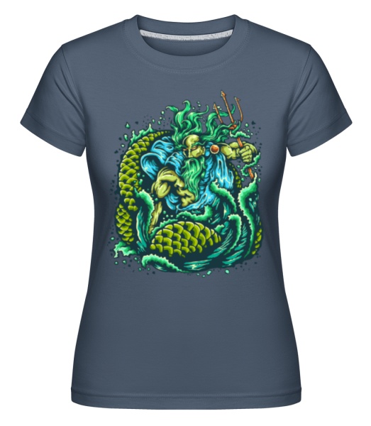 God Of The Sea -  Shirtinator tričko pre dámy - Džínsovina - Predné
