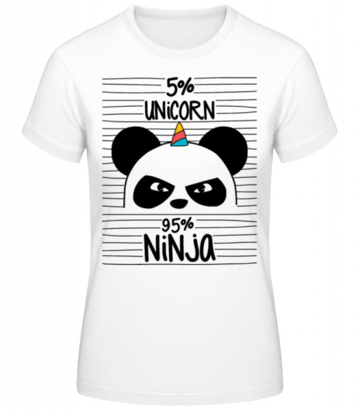 5% Unicorn 95% Ninja - Dámske basic tričko - Biela - Predné