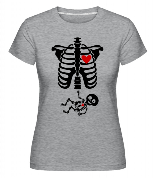 Gothic Love Skull -  Shirtinator tričko pre dámy - Melírovo šedá - Predné