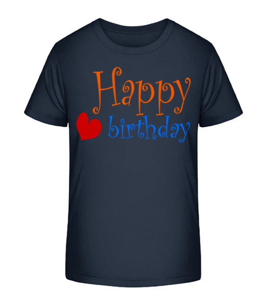 Všetko najlepšie k narodeninám Heart - Detské bio tričko Stanley Stella - Namornícka modrá - Predné