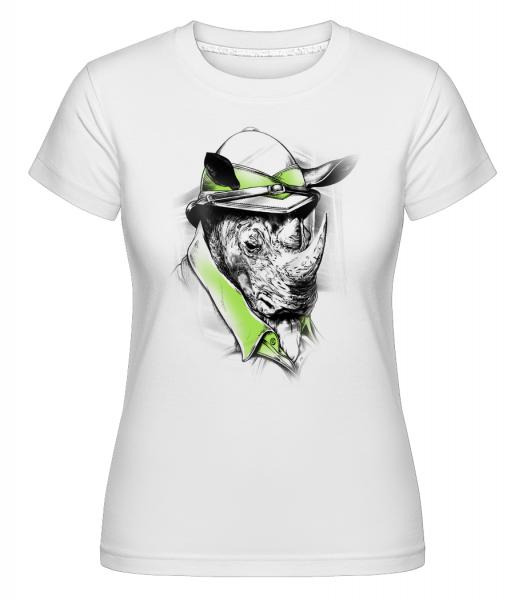 Safari Rhino -  Shirtinator tričko pre dámy - Biela - Predné