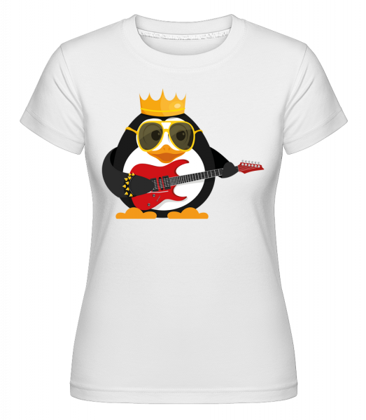 Penguin King Guitar -  Shirtinator tričko pre dámy - Biela - Predné
