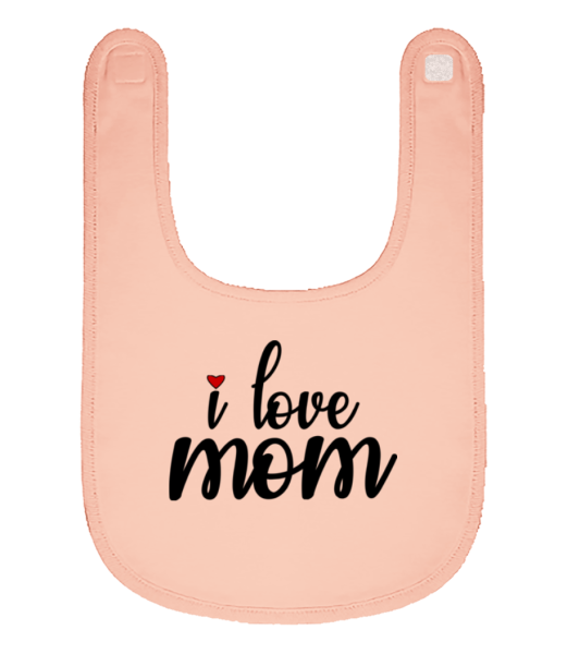 Ľúbim mamu - Bio detský podbradnik - Ružová - Predné