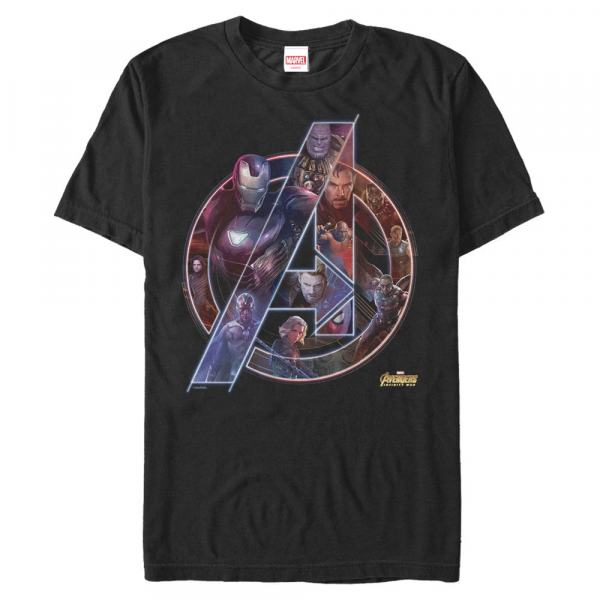 Marvel - Avengers Infinity War - Skupina Team Neon - Pánske Tričko - Čierna - Predné
