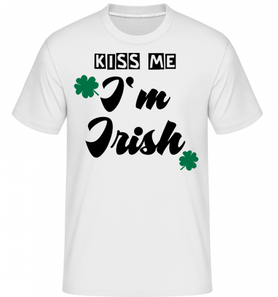 Pobozkaj ma, som Ír -  Shirtinator tričko pre pánov - Biela - Predné