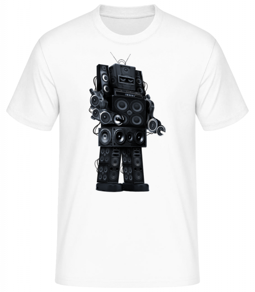 Ghetto Blaster Robot - Pánske basic tričko - Biela - Predné