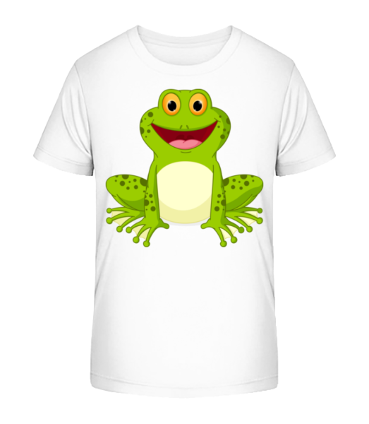 žaba - Detské bio tričko Stanley Stella - Biela - Predné