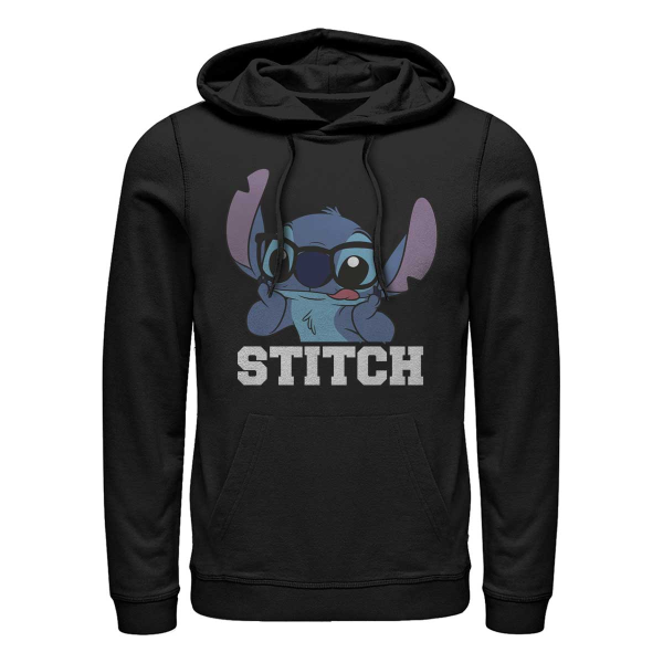Disney - Lilo & Stitch - Stitch - Unisex Mikiny s kapucňou - Čierna - Predné