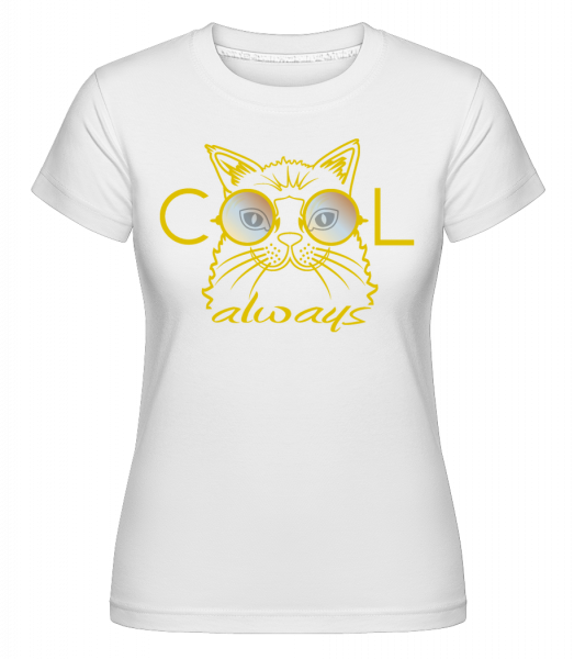vychladnúť Cat -  Shirtinator tričko pre dámy - Biela - Predné