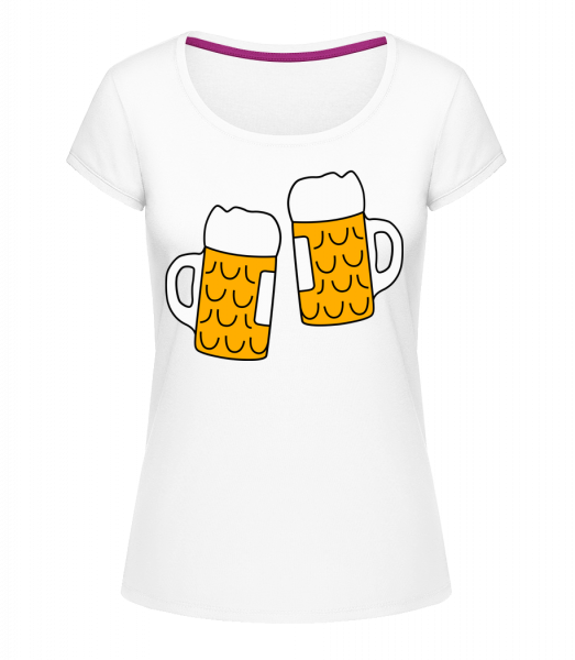 Two Beer - Megan dámske tričko s okrúhlym výstrihom - Biela - Predné