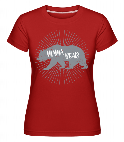 mama Bear -  Shirtinator tričko pre dámy - Červená - Predné
