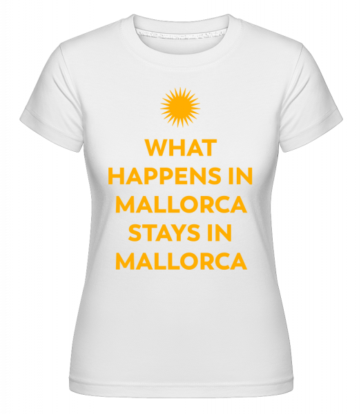 What Happens In Mallorca -  Shirtinator tričko pre dámy - Biela - Predné
