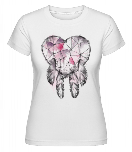 Dream Catcher Heart -  Shirtinator tričko pre dámy - Biela - Predné