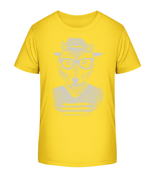 Hipster Fox - Detské bio tričko Stanley Stella - Žltá - Predné