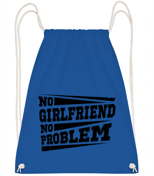 No Girlfriend No Problem - Drawstring batoh so šnúrkami - Kráľovská modrá - Predné
