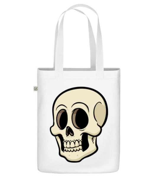 cartoon Skull - Organická taška - Biela - Predné