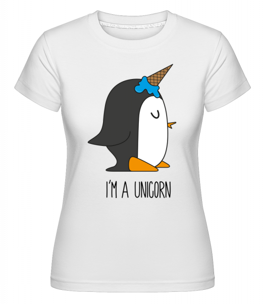 Som Unicorn Penguin -  Shirtinator tričko pre dámy - Biela - Predné