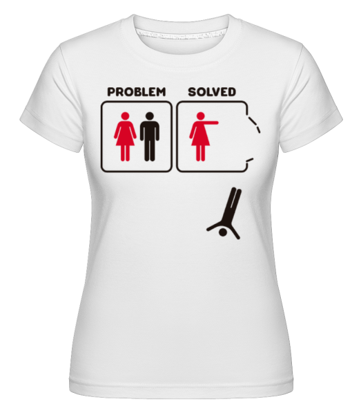 Problem Solved Woman -  Shirtinator tričko pre dámy - Biela - Predné