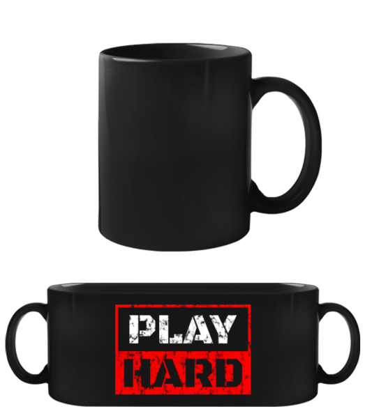 Play Hard - Čierny hrnček - Čierna - Predné