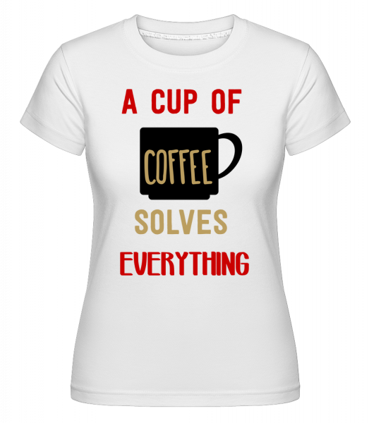 Šálka ​​kávy -  Shirtinator tričko pre dámy - Biela - Predné