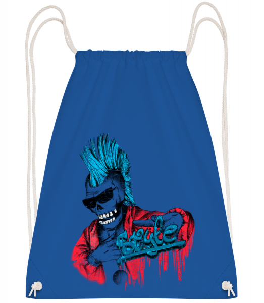 Dead Punk - Drawstring batoh so šnúrkami - Kráľovská modrá - Predné