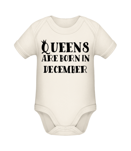 Queens sa rodí v decembri - Bio body pre deti - Krémová - Predné
