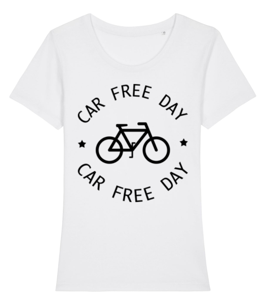 Car Free Day - Dámske bio tričko Stanley Stella - Biela - Predné