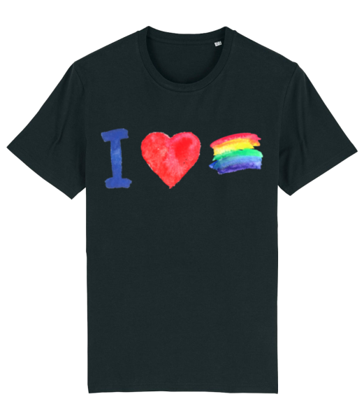 Milujem Rainbows - Pánske bio tričko Stanley Stella - Čierna - Predné