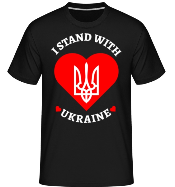 I Stand With Ukraine -  Shirtinator tričko pre pánov - Čierna - Predné