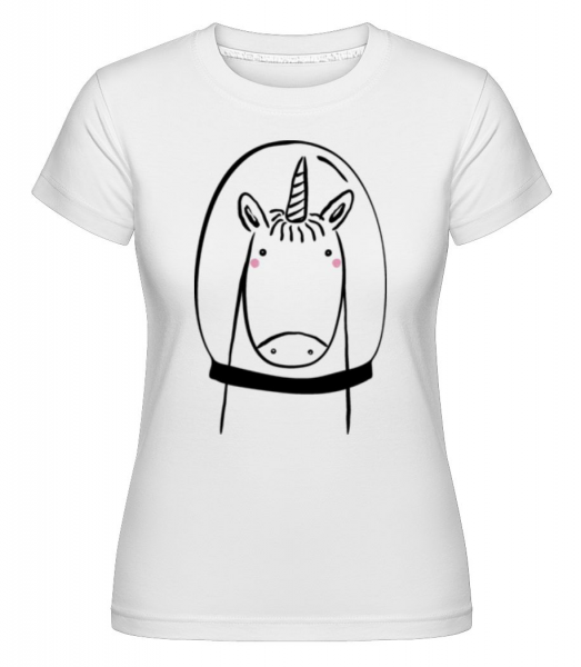 space Einhorn -  Shirtinator tričko pre dámy - Biela - Predné