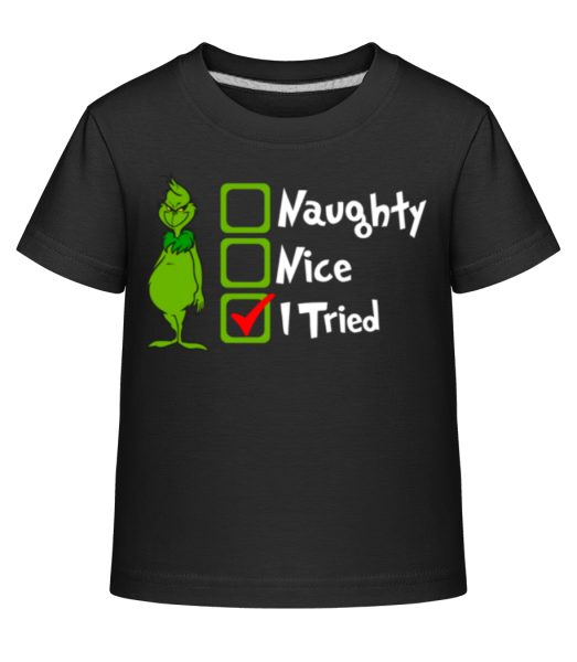 Naughty Nice I Tried - Detské Shirtinator tričko - Čierna - Predné