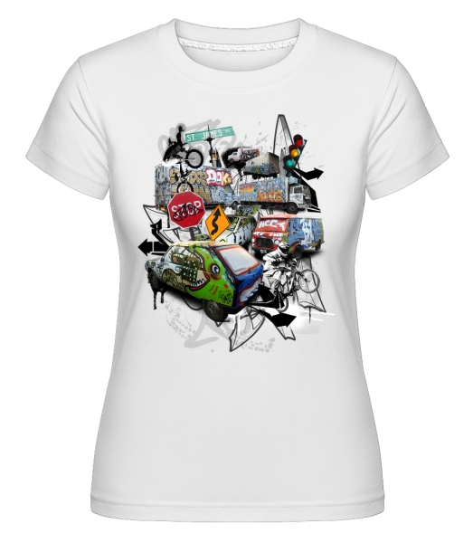 Traffic Chaos -  Shirtinator tričko pre dámy - Biela - Predné