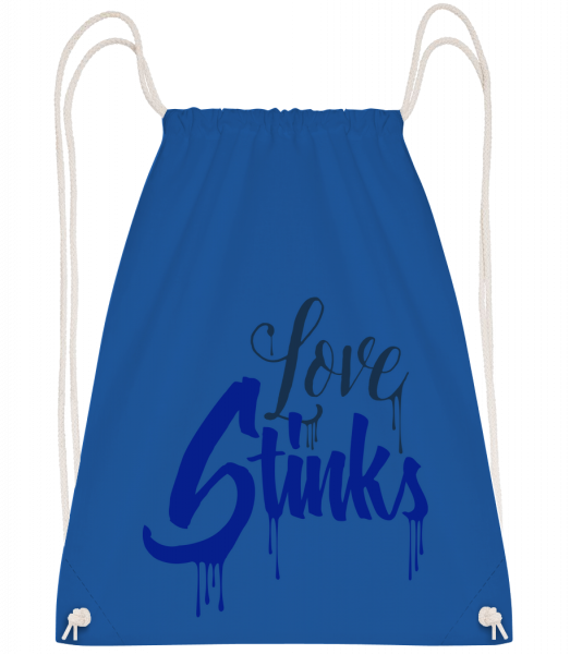 Love Stinks Lettering - Drawstring batoh so šnúrkami - Kráľovská modrá - Predné