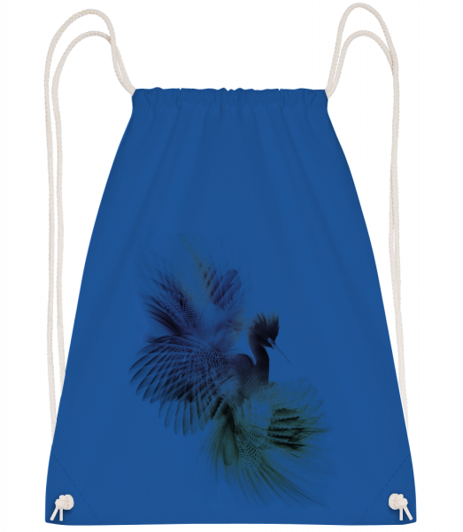Fantasy Bird - Drawstring batoh so šnúrkami - Kráľovská modrá - Predné