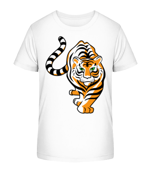 tiger - Detské bio tričko Stanley Stella - Biela - Predné