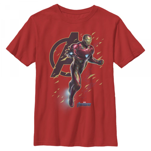 Marvel - Avengers Endgame - Iron Man Suit Flies - Detské Tričko - Červená - Predné