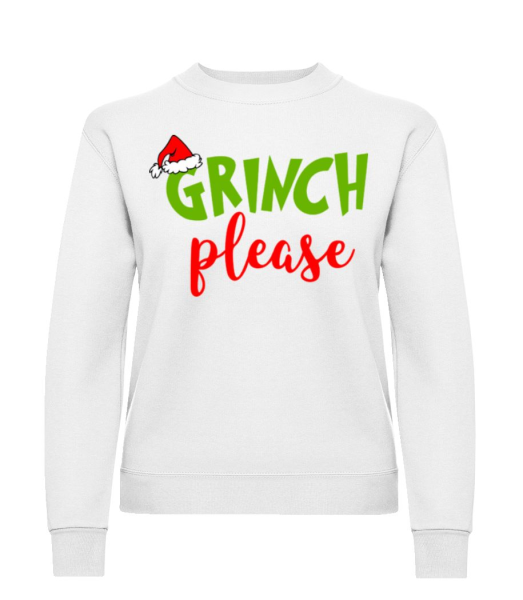 Grinch Please - Dámska mikina - Biela - Predné