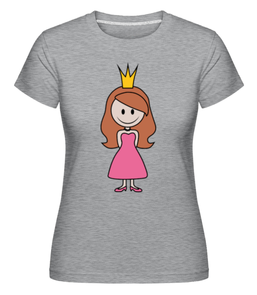 Princess Comic Pink -  Shirtinator tričko pre dámy - Melírovo šedá - Predné